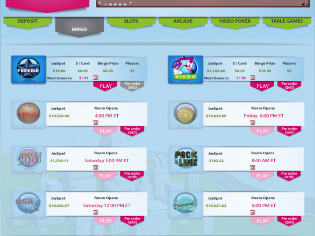DownTown bingo screenshot ipad